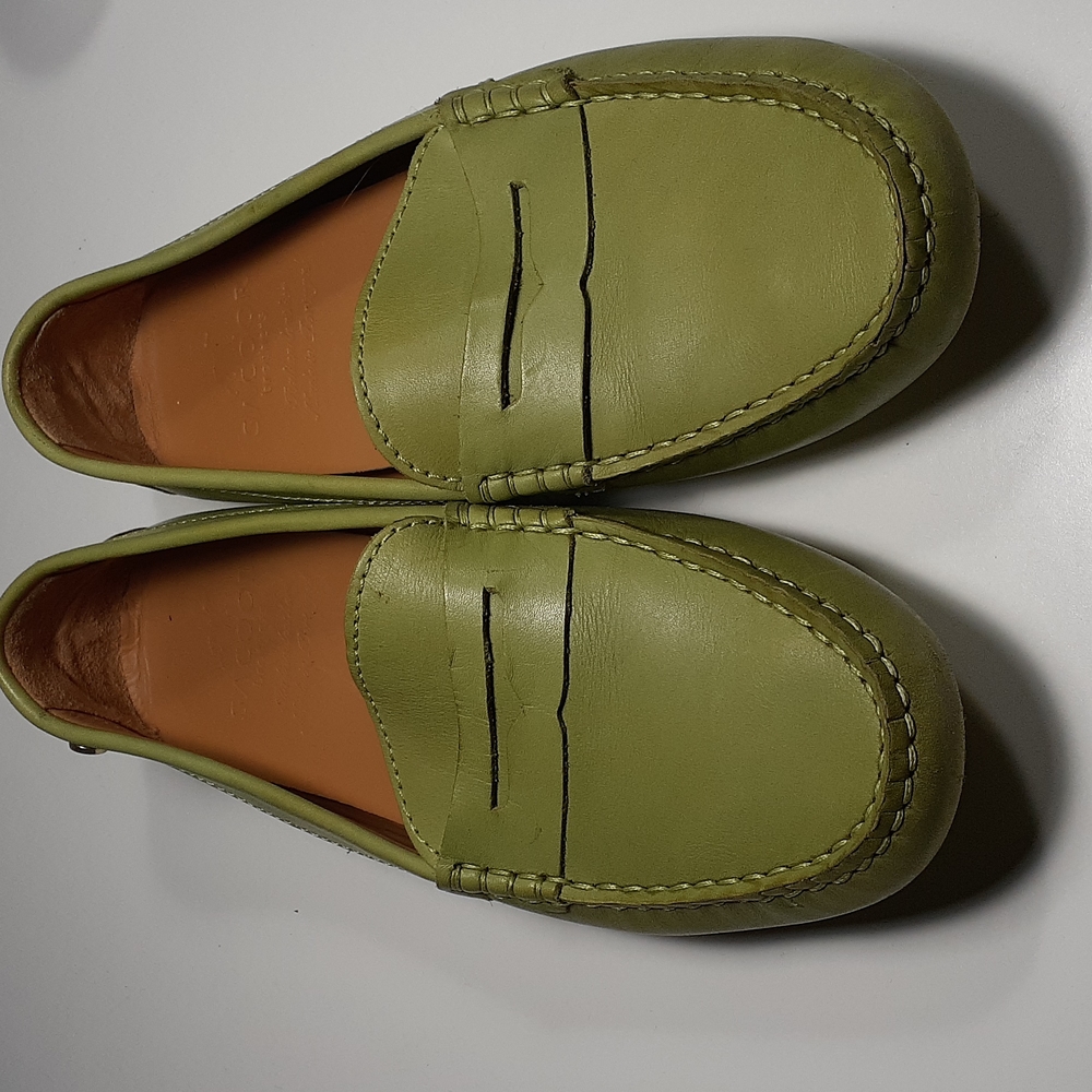 Lime green leather flats 39 or size 7